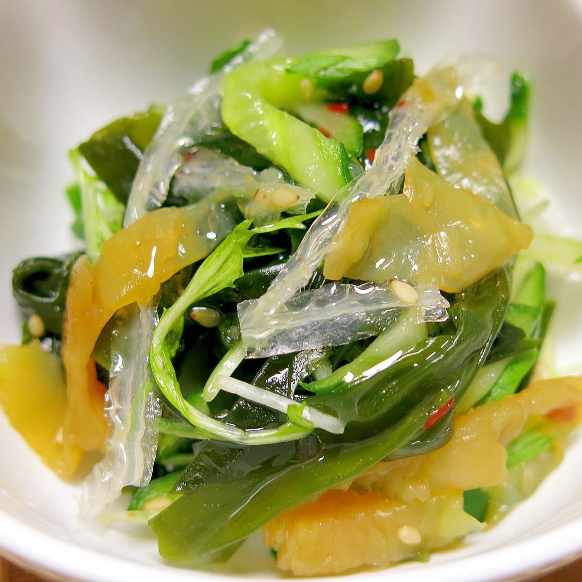 食物繊維たっぷり中華海月の糸寒天サラダ No 2 レシピ 作り方 By あばし 楽天レシピ 食物繊維たっぷり中華海月の糸寒天サラダ No 2 レシピ 作り方 By あばし 楽天レシピ